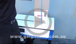 Open and adjustable table height - semi automatic strapping machine